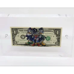 PAZBLANDINA - Dessin original sur Dollar $ "Duck$quad" 6,6x15,6cm - 2025