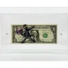 PAZBLANDINA - Dessin original en technique mixte sur Dollar $ "Homer Simpson Banksy" 6,6x15,6cm - 2024