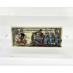 PAZBLANDINA - Dessin original sur Dollar $ "Astérix & les Romains" 6,6x15,6cm - 2025