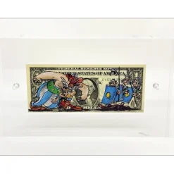 PAZBLANDINA - Dessin original sur Dollar $ "Astérix, Obélix & les Romains" 6,6x15,6cm - 2025