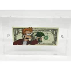 PAZBLANDINA - Dessin original sur Dollar $ "Simpsons, Futurama, Philip J. Fry" 6,6x15,6cm - 2021