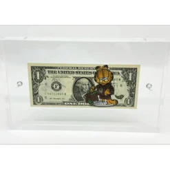 PAZBLANDINA - Dessin original sur Dollar $ "Garfield" 6,6x15,6cm - 2021
