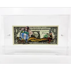 PAZBLANDINA - Dessin original sur Dollar $ "Astérix & Obélix" 6,6x15,6cm - 2024