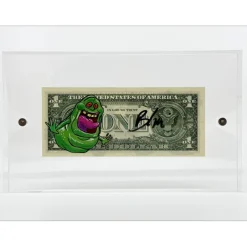 PAZBLANDINA - Dessin original Recto/Verso sur Dollar $ "Ghostbusters" 6,6x15,6cm - 2024