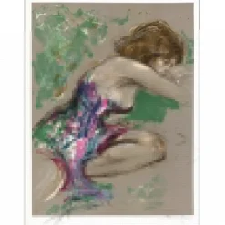PECNARD Jacques - Lithographie originale "Femme endormie" 75x56cm