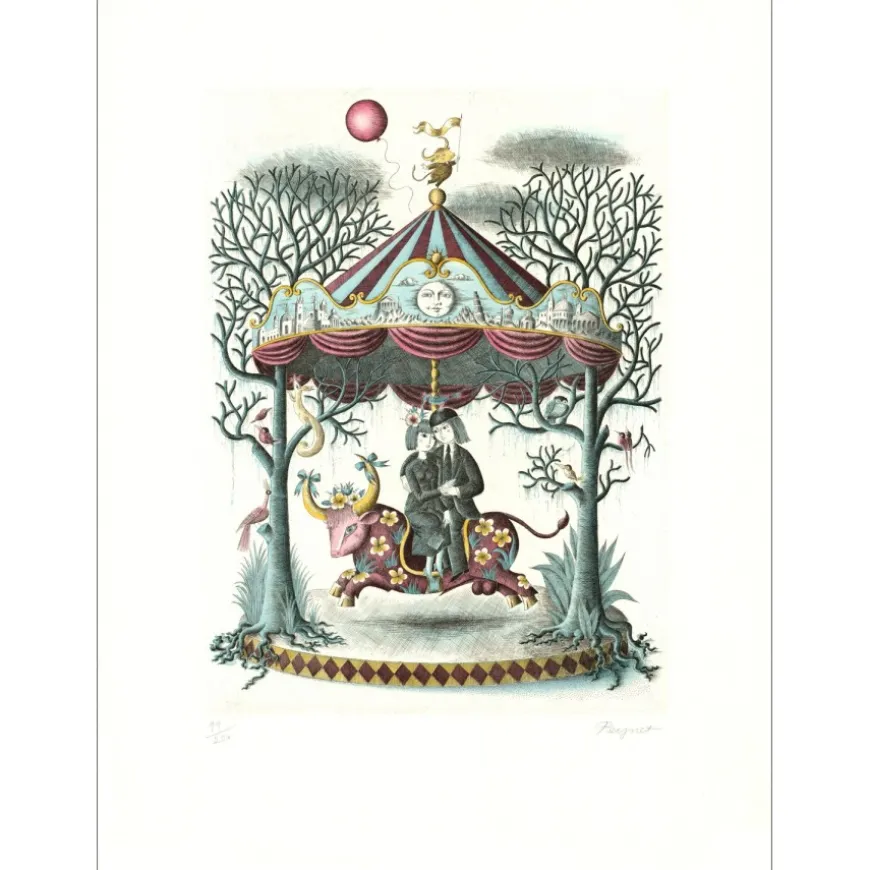 PEYNET Raymond - Gravure originale "Les signes du Zodiaque, Taureau" 76x55cm - 1985