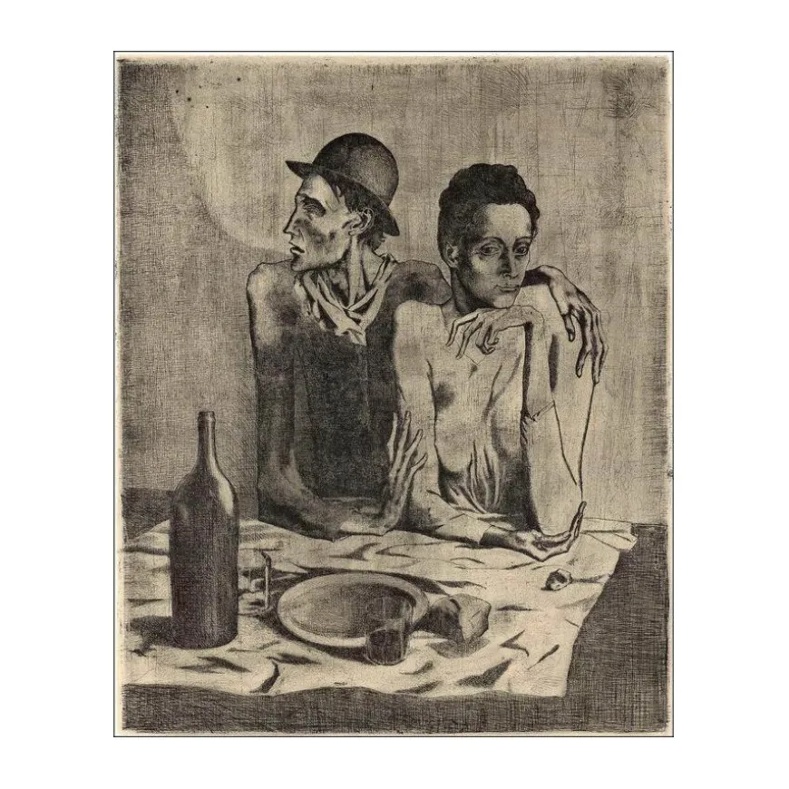 PICASSO Pablo - Affiche originale "Gravures rares, Galerie 65 Cannes" 76x53cm - 1966