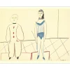 PICASSO Pablo - Lithographie en couleur "La Comédie Humaine 30.1.54. I" 26x35cm