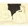 PICASSO Pablo - Lithographie en couleur "La Comédie Humaine 27.1.54. I" 26x35cm