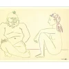 PICASSO Pablo - Lithographie en couleur "La Comédie Humaine 27.1.54. XIV" 26x35cm