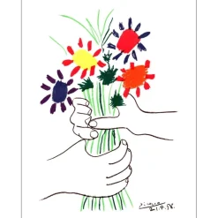 PICASSO Pablo - Lithographie "Bouquet" 65x50cm