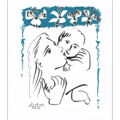 PICASSO Pablo - Lithographie "Femme et enfant" 49x40cm