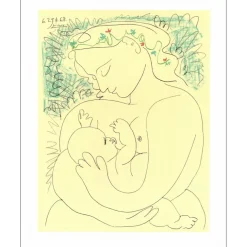 PICASSO Pablo - Lithographie "Maternité" 65x50m