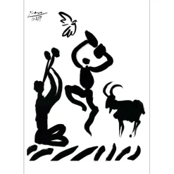 PICASSO Pablo - Lithographie "Joueur de Flute" 55x38cm