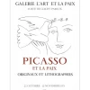 PICASSO Pablo - Lithographie "Exposition Galerie Art et Paix, Paris" 65x48cm - 1971