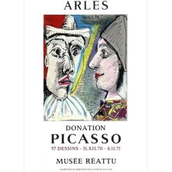 PICASSO Pablo - Lithographie "Exposition Musée Réattu, Arles" 72x49cm - 1970