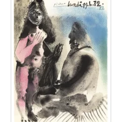 PICASSO Pablo - Lithographie "Exposition 172 dessins récents, Paris" 71x48cm - 1973