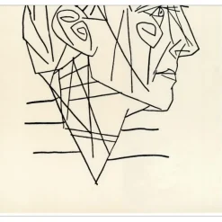 PICASSO Pablo - Lithographie "Portrait de Paul Eluard" 24x15cm - 1956