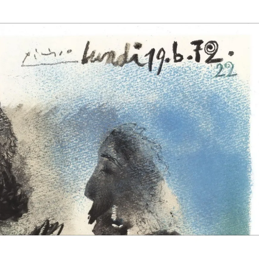 PICASSO Pablo - Lithographie "Exposition 172 dessins récents, Paris" 71x48cm - 1973