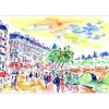 PICOT Jean-Claude - Dessin original à l'aquarelle "Paris, Bord de Seine" 10x15cm