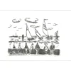 PICOT Jean-Claude - Lithographie originale "Voiliers en bord de mer" 38x57cm