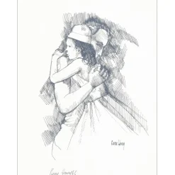 PIERRE-HENRY - Lithographie "Mère et fille" 32x25cm