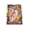 PLISSON Henri - Aquarelle originale "Composition aux fleurs" 15x12cm