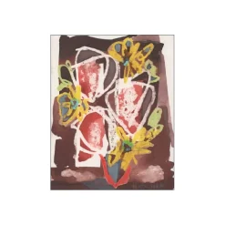 PLISSON Henri - Aquarelle originale "Composition aux fleurs" 15x12cm