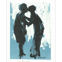 PLISSON Henri - Lithographie "Le couple" 32x25cm