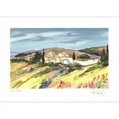 POIRIER Ray - Lithographie originale "Paysage de Provence 05" 38x56cm