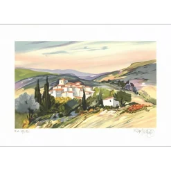 POIRIER Ray - Lithographie originale "Paysage de Provence 03" 38x56cm