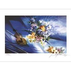 POULET Raymond - Lithographie originale "Horizons bleus" 31x45cm