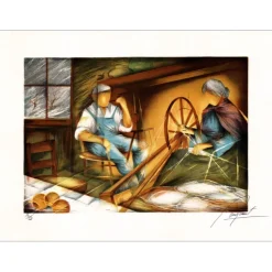 POULET Raymond - Lithographie originale "Les Quatre Saisons 08" 54x76cm - 1980