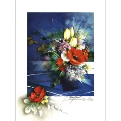 POULET Raymond - Lithographie originale "Multiflor" 56x38cm