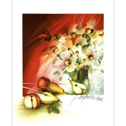 POULET Raymond - Lithographie originale "Les fruits rouges" 53x38cm