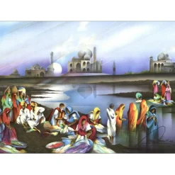 POULET Raymond - Lithographie originale "India" 37x52cm