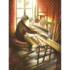 POULET Raymond - Lithographie originale "Le Tisserand" 37x27cm - 1984