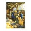 POULET Raymond - Lithographie originale "Les métiers : Le luthier" 54x75cm