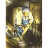 POULET Raymond - Lithographie originale "L'Ébéniste" 37x27cm - 1984