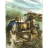 POULET Raymond - Lithographie originale "Le Bouilleur de Cru" 37x27cm - 1984