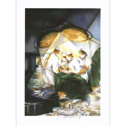POULET Raymond - Lithographie originale "Les métiers : Le chirurgien" 75x54cm