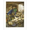 POULET Raymond - Lithographie originale "Les métiers : Le sabotier" 75x54cm