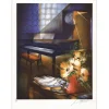 POULET Raymond - Lithographie originale "Piano" 76x56cm