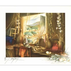 POULET Raymond - Lithographie originale "Atelier de l'Artiste" 48x55cm