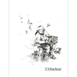 POULET Raymond - Lithographie originale "L'Oiseleur" 37x27cm - 1984