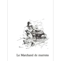 POULET Raymond - Lithographie originale "Le Marchand de Marrons" 37x27cm - 1984