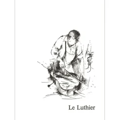 POULET Raymond - Lithographie originale "Le Luthier" 37x27cm - 1984