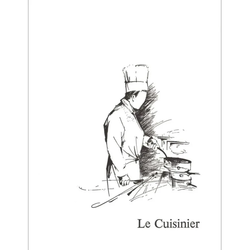 POULET Raymond - Lithographie originale "Le Cuisinier" 37x27cm - 1984