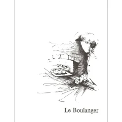 POULET Raymond - Lithographie originale "Le Boulanger" 37x27cm - 1984