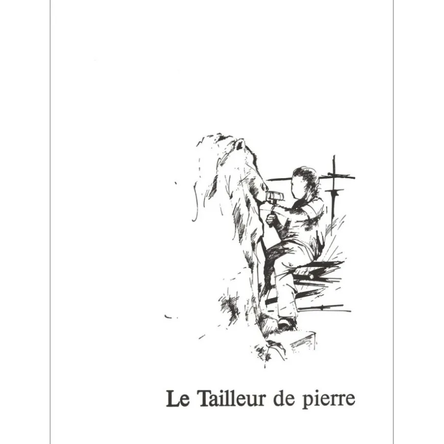 POULET Raymond - Lithographie originale "Le Tailleur de Pierre" 37x27cm - 1984